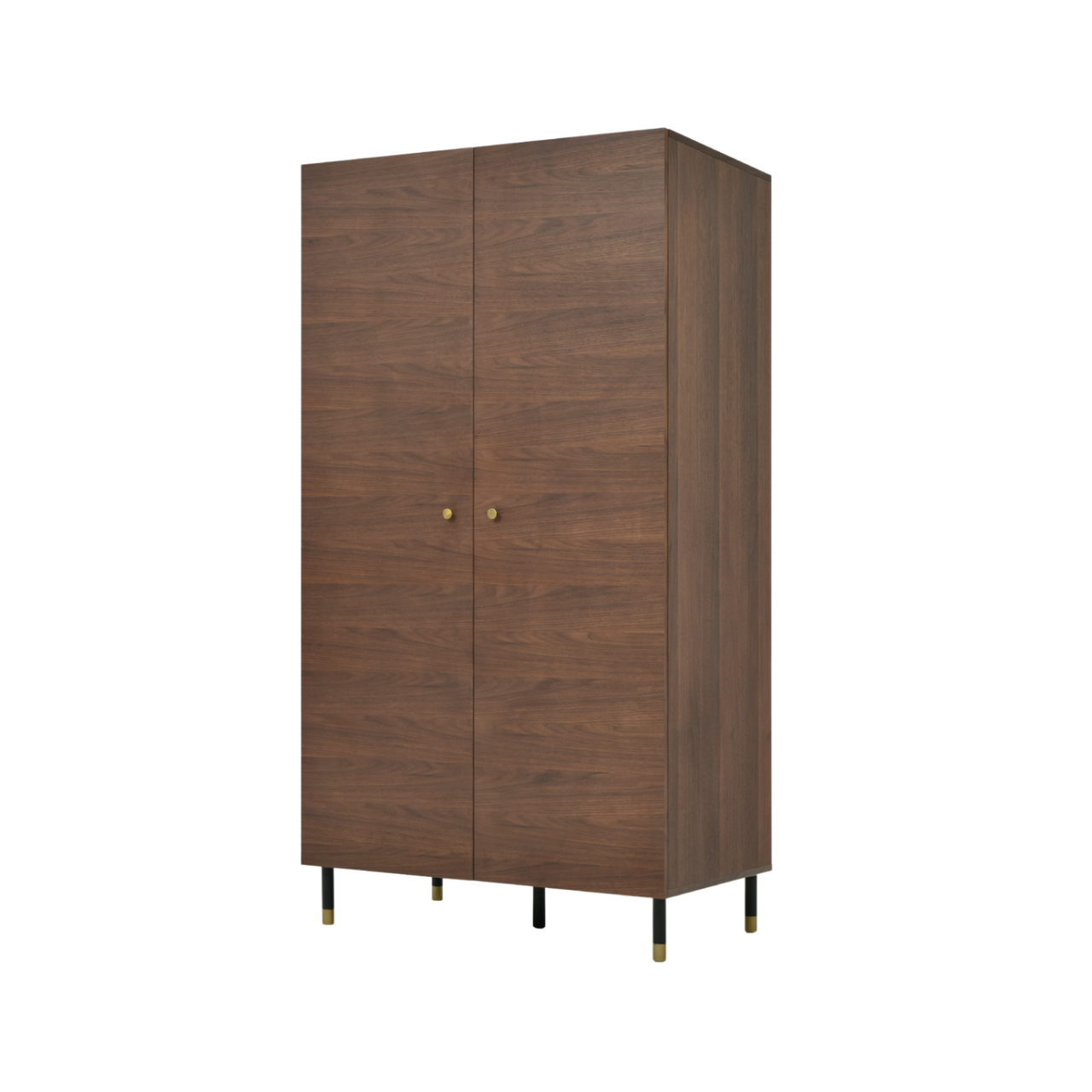 Willow Walnut Brown Wood Double Wardrobe
